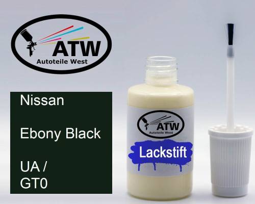 Nissan, Ebony Black, UA / GT0: 20ml Lackstift, von ATW Autoteile West.